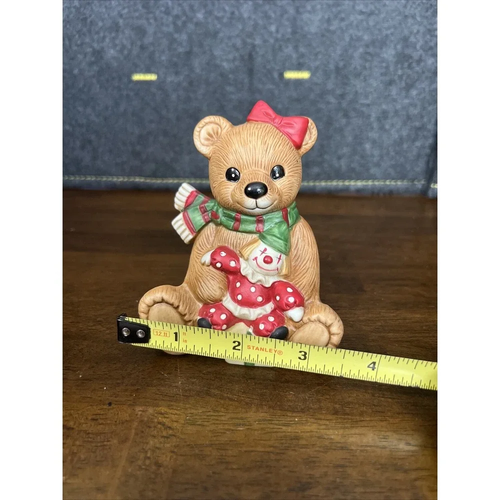 SET OF 3‎ CERAMIC VINTAGE HOMCO BEAR FIGURINES Christmas, train, Horse, Clown